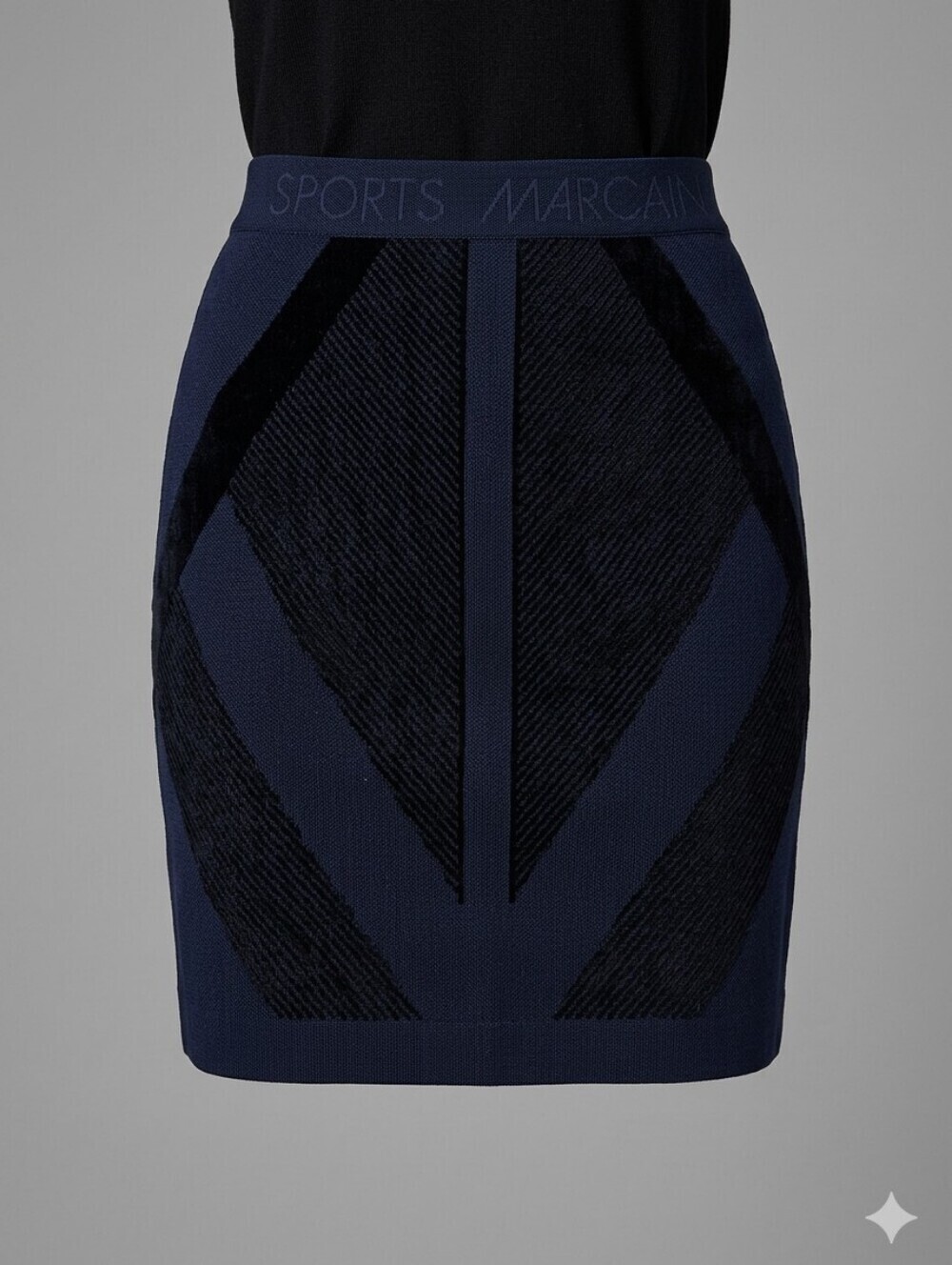 MARC CAIN SPORTS GEOMETRIC KNIT MINI SKIRT